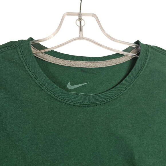 Womens Basic Casual Athleisure Soft Solid Green Slim Fit Crewneck Tee NIKE LG - Picture 5 of 9